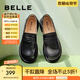 百麗（Belle）兩穿樂(lè)福鞋女商場(chǎng)同款圓頭英倫風(fēng)單鞋B2J1DAA4 黑色 38 (240mm)