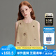 ELLE KIDS童裝 立體手工訂花套裝女兒童夏季新款廓形馬甲/微A半裙可選 卡其色-馬甲 165 (M)