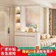 麥修奶油風(fēng)屏風(fēng)隔斷玄關(guān)柜鞋柜一體入戶正對(duì)門客廳沙發(fā)擋柜置物架酒柜 120*35*210原木拼奶油色【左柜 】