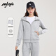 MJ STYLE休閑兩件套裝女2025年秋季新款修身收腰連帽衛(wèi)衣開衫微喇直筒褲子