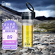 希諾（HEENOOR）塑料杯男女士茶杯大容量簡約帶提環(huán)濾網(wǎng)水杯密封杯帶蓋便攜車載杯 淺灰 530ml