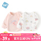 舒貝怡2件裝嬰兒衣服0-6月寶寶半背衣新生兒上衣春秋款內(nèi)衣睡衣粉52CM