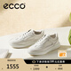 愛步（ECCO）25年新款平底鞋女 倪妮同款牛皮板鞋系帶休閑運動鞋 街頭272803 白色/灰白色27280356946 38