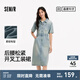 森馬（Semir）森柔牛仔|商場(chǎng)同款牛仔連衣裙女腰帶2025夏季新款開叉工裝裙 牛仔淺黃泥染80331 M