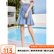 百圖betu女裝夏季新款半身裙高腰百搭純棉魚尾半身裙女2306T41 牛仔藍(lán) S