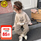 G.DUCKKIDS童裝兒童秋裝套裝2025新款中小童春秋季衛(wèi)衣衛(wèi)褲兩件套男女童服裝 卡其色【春秋款】-aeqesoe 90 適合80-90年齡1-2歲左右
