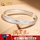 中國黃金（CHINA GOLD）銀手鐲滿天星開口寬面銀鐲子情人節(jié)禮物七夕情人節(jié)禮物 約20g