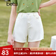百圖betu女裝夏新款短褲高腰百搭牛仔短褲顯瘦多色短褲女2303T72 米白 S
