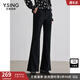 衣香麗影黑色微喇休閑褲女2025年春季新款設(shè)計(jì)感開叉顯瘦喇叭褲子 黑色 M