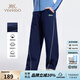 英氏（YEEHOO）男童褲子兒童長褲秋季運(yùn)動(dòng)休閑褲綿柔男孩寬松衛(wèi)褲春秋裝中大童裝 深藍(lán) 130
