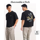 ABERCROMBIE & FITCH男裝女裝情侶裝25夏季新款度假風(fēng)棉質(zhì)印花短袖T恤KI123-5053 黑色 M (180/100A)