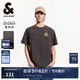 杰克·瓊斯（JACK&JONES）男裝25年短袖T恤男士夏季100%純棉潮流高端重磅寬松個(gè)性字母半袖 E12褐色 常規(guī) M