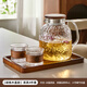 OQB德國泡茶壺玻璃茶壺煮燒水果養(yǎng)生壺家用大容量茶具套裝 【胡桃木蓋】冰晶茶壺+木圈4 2L 2L