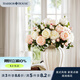 Harbor House 美式家居裝飾 三杈英國仿真玫瑰花 仿真花絹花 客廳裝飾組合搭配 白玫瑰- 1支