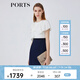 PORTS寶姿女裝春夏新品時(shí)尚Two-in-one疊片裝飾連衣裙LM8D198KWB008 丈青 M (6)
