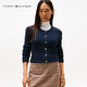 Tommy Hilfiger【絞花肌理】秋冬女裝純棉通勤圓領(lǐng)麻花毛衣針織開(kāi)衫外套