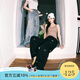 LEMANISMlemanism卡通小狗刺繡水洗牛仔褲男2025春季情侶直筒褲寬松休閑褲 懷舊藍(lán) M