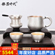 銀器時(shí)代多功能泡茶壺手工錘紋旅行快客杯便攜銀壺家用茶具帶濾網(wǎng)銀茶壺 1壺2杯450克+證書 270ml