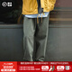 馬登工裝美式復(fù)古Easypants卡其休閑褲軍綠色寬松直筒束腳長褲子男夏 灰綠色 L （145-160斤）