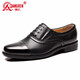 強人3515男鞋商務(wù)正裝三接頭鏤空商務(wù)休閑透氣皮鞋 黑色 40