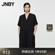 江南布衣（JNBY）夏季女裝連體衣寬松休閑氣質(zhì)V領(lǐng)短袖通勤5O6F14220 001/本黑 S