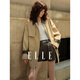 ELLE卡其巴恩風(fēng)復古拼接短外套女2025秋季新款設計感廓形休閑風(fēng)衣 卡其 S