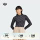 adidas街頭滑板文化修身運動打底上衣長袖T恤女裝阿迪達斯三葉草 碳黑   M