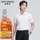 報(bào)喜鳥(niǎo)（SAINT ANGELO）冰爽玉短袖襯衫男士商務(wù)正裝百搭直筒襯衣KECC251051U白41
