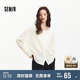森馬（Semir）長袖T恤女U領(lǐng)純色開衫簡約2025夏季寬松落肩衣服溫柔109325101003