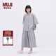 無印良品（MUJI）IDEE 女式 平紋 短袖襯衫 女士襯衣25年夏季女裝上衣GA41CC5S 煙熏綠色 M （155/80A）