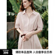 ELLE可露麗優(yōu)雅連衣裙女2025夏季新款純棉氣質(zhì)通勤風(fēng)襯衫裙長(zhǎng)裙子 淺粉 S