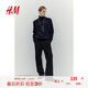 H&M男裝針織衫夏季舒適時(shí)尚氣質(zhì)柔軟圓高領(lǐng)套衫1172262 深藍(lán)色 175/108
