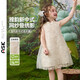 ASK JUNIOR女童新中式連衣裙夏薄款透氣兒童無(wú)袖旗袍裙休閑小童晚禮服公主裙