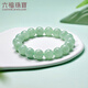 六福珠寶光面圓珠翡翠手串男士10.5-11mm翡翠玉石手鏈 F21J0004DS 總重39.38克
