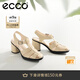 愛步（ECCO）羅馬涼鞋女 25年新款優(yōu)雅百搭透氣粗跟編織風(fēng)高跟鞋 雕塑222723 石灰色22272301378 37