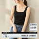 尚都比拉簡約U型領(lǐng)顯瘦針織內(nèi)搭打底無袖吊帶背心女可外穿 雅黑色 均碼 