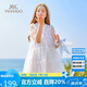 英氏（YEEHOO）女童連衣裙兒童公主裙中大童裝網(wǎng)紗裙仙女海邊裙子夏 白色 130 