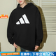 阿迪達斯（adidas）男裝上衣 25秋季新款跑步運動服休閑時尚套頭衫棉質透氣連帽衛(wèi)衣 經(jīng)典黑/胸前大LOGO/主推款 M 【170-175cm/130-140斤】