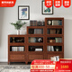 賽梵納（savannah furniture） 美式組合書柜置物架防塵玻璃門落地整墻客廳家用儲物柜 四層書柜【80*38*164cm】