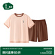 松山棉店商場(chǎng)同款松團(tuán)兒短袖短褲家居服套裝睡衣可外穿情侶涼感夏季薄款 女士-超凡粉 L （女士165，男士175）