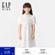 GAP女童2025夏季新款小熊刺繡polo領(lǐng)棉質(zhì)短袖連衣裙兒童裝767293