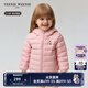 Teenie Weenie Kids小熊童裝24冬季款男女寶寶熊耳連帽羽絨服 蜜桃醬小吐司（粉色） 100cm