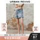 UR2025夏季新款女裝時(shí)尚復(fù)古休閑百搭寬松牛仔短褲UWM850076 藍(lán)色 26