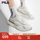 斐樂（FILA）官方男鞋PIONIERE摩登運(yùn)動鞋2025夏新款開拓者復(fù)古跑鞋 雪白/淡灰黃-WB 42