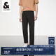 杰克·瓊斯（JACK&JONES）男裝休閑褲男泡泡紗春夏薄款褲子高級感商務休閑男褲品牌九分褲 黑色E40 32 175