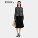 PORTS寶姿女裝2025春夏新款復古格紋提花二合一連衣裙ALT9D008MCF029 黑色混色 XS （2）