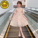 G.DUCKKIDS女童漢服連衣裙2025新款夏季兒童洋氣國風(fēng)公主裙大童夏天女孩裙子 粉紅色 130 cm(130cm)