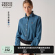 Teenie Weenie小熊襯衫女2025年春夏新款學(xué)院休閑簡(jiǎn)約美式長(zhǎng)袖牛仔襯衣上衣女 中藍(lán)色 S 160