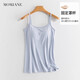 Mom Jane哺乳背心吊帶孕婦裝上衣春夏季薄款產(chǎn)后月子服喂奶打底衣免穿文胸 霧霾藍（自帶固定罩杯） L【110斤-130斤】