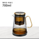邦田（Bonston）飄逸杯一鍵過濾磁吸泡茶壺茶水分離簡約玻璃內膽茶具套裝高檔禮盒 黑金色700ml+恒溫寶